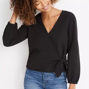 Madewell Texture and Thread wrap tie top